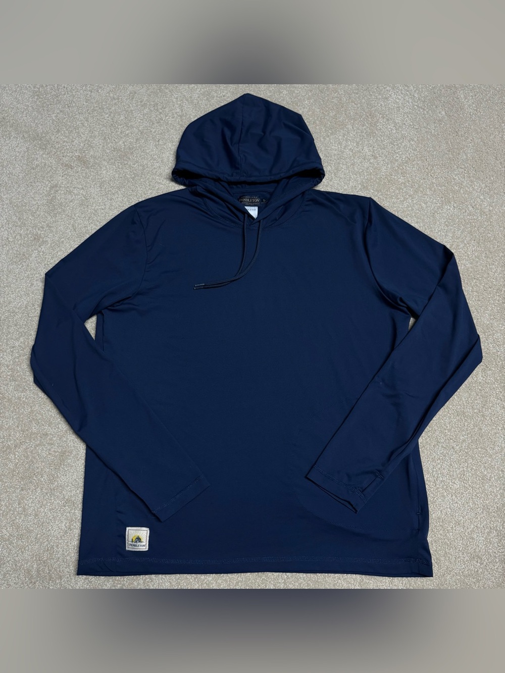 Pendleton‎ Active Hoodie Shirt Mens Large Athletic Stretch Moisture Wicking Blue